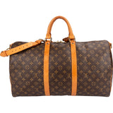 Louis Vuitton Monogram Canvas Keepall 50 Bandoulière Travel Bag