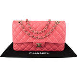 Chanel Quilted Lambskin Gold Medium Double Flap Shoulder Bag