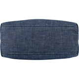 Prada Blue Denim Brown Leather D-Ring Shoulder Bag