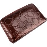 Gucci Guccissima Metallic Leather Zip Around Small Wallet