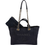 Chanel Canvas Deauville Small Tote Shoulder Bag