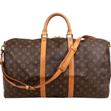 Louis Vuitton Monogram Canvas Keepall 50 Bandoulière Travel Bag