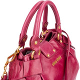 Miu Miu Pink Vitello Lux Leather Bow Handbag
