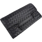 Bottega Veneta Black Intrecciato Leather Continental Wallet
