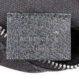 Gucci Black Leather Monogram GG Canvas Belt Crossbody Bag