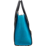 Céline Tricolor Grained Leather & Suede Small Luggage Handbag
