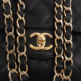 Chanel Quilted Caviar Leather Jumbo Double Flap Crossbody Bag