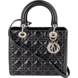 Christian Dior Quilted Patent Leather Lady Dior Handbag