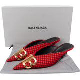 Balenciaga Iconic Checkered Cotton BB Knife Houndstooth Kitten Heels (36)