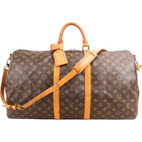 Louis Vuitton Monogram Canvas Keepall 55 Bandoulière Travel Bag