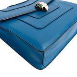 Bulgari Bleu Leather Serpenti Forever Flap Crossbody Bag