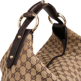 Gucci Monogram GG Canvas Large Horsebit Hobo Shoulder Bag