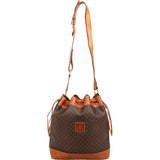 Celine Monogram Macadam Drawstring Bucket Crossbody Bag