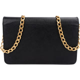 Prada Black Saffiano Leather Wallet On Chain Crossbody Bag