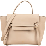 Celine Beige Grained Calfskin Belt Handbag