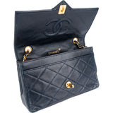Chanel Quilted Lambskin 24K Gold Single Flap Crossbody Bag