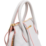 Miu Miu Grey Vitello Daino Leather Side Zip Small Tote Handbag