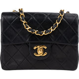 Chanel Quilted Lambskin Small 24K Gold Single Flap Crossbody Bag