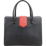 Prada Multicolor Saffiano Leather Bicolor Top Handle Handbag