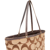 Coach Monogram Signature Stripe Tote Shoulder Bag