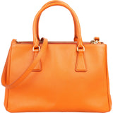 Prada Orange Saffiano Leather Galleria Handbag