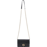 Gucci Grained Leather Interlocking GG Wallet On Chain Crossbody Bag