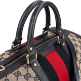 Gucci Monogram GG Canvas Web Boston Handbag