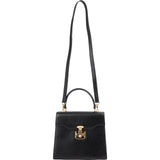 Gucci Black Grained Leather Padlock Top Handle Handbag