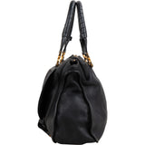 Chloé Noir Grained Calfskin Marcie Handbag