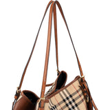 Burberry Nova-Check Monogram Haymarket Hobo Shoulder Bag
