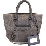 Balenciaga Grey Leather Sunday Tote Handbag