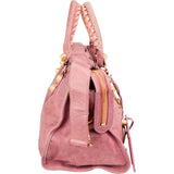 Balenciaga Pink Leather Giant City Handbag