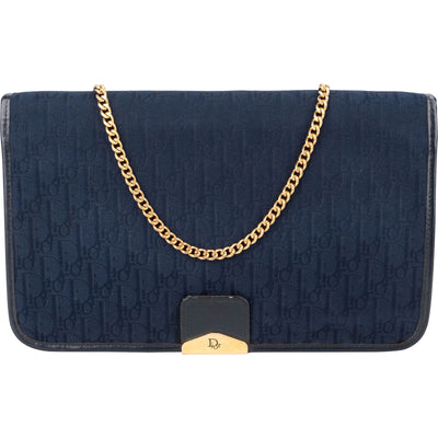 Christian Dior Oblique Monogram Vintage Chain Flap Shoulder Bag