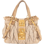 Miu Miu Quilted Fabric City Handbag - vintageandkickz