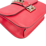 Valentino Garavani Pink Leather Rockstud Glam Lock Crossbody Bag