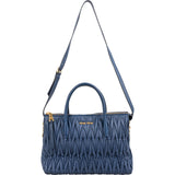 Miu Miu Blue Quilted Matelassé Nappa Leather Handbag