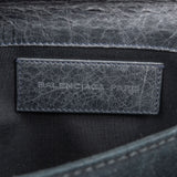 Balenciaga Grey Blue Leather GHW Envelope City Clutch