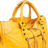 Balenciaga Yellow Leather City Handbag