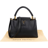 Louis Vuitton Noir Taurillon Leather Capucines MM Handbag