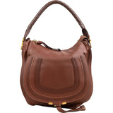 Chloé Grained Calfskin Marcie Hobo Saddle Shoulder Bag