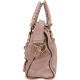 Balenciaga Mauve Leather City Handbag