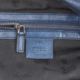 Gucci Blue Metallic Leather Babouska Studded Clutch Shoulder Bag