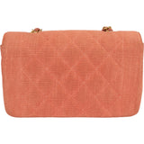 Chanel Quilted Cotton Small Diana 24K Gold Single Flap Crossbody Bag