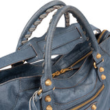Balenciaga Blue Leather City Handbag