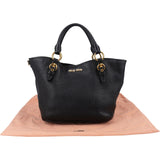 Miu Miu Grained Leather Vitello Daino Tote Handbag