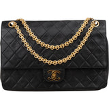 Chanel Quilted Lambskin 24K Gold Double Flap Shoulder Bag