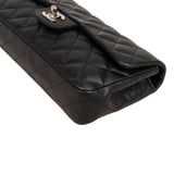 Chanel Quilted Lambskin East West Single Flap Shoulder Bag