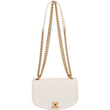 Chanel Quilted Calfskin Small Underline Single Flap Crossbody Bag