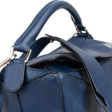 Loewe Blue Grained Calfskin Puzzle Crossbody Handbag