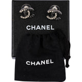 Chanel Crystals & Pearls Embelished CC Stud Earrings